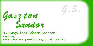 gaszton sandor business card