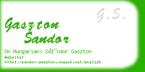 gaszton sandor business card